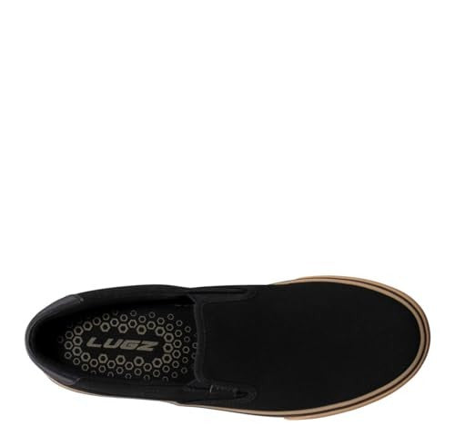 Men's Lugz Clipper Sneakers 7.5 Black/Gum Casual Slip On Shoes