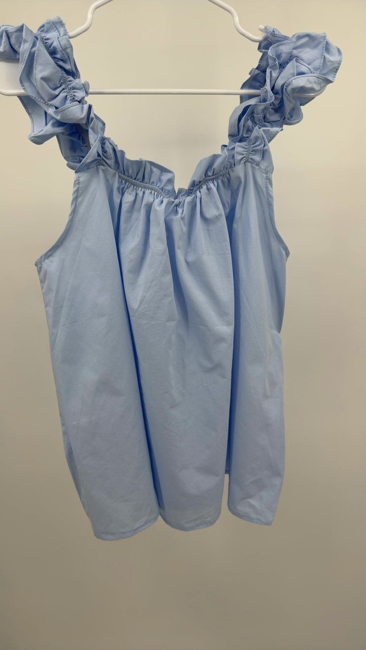 Ruffled Square Neck Top and Shorts Set