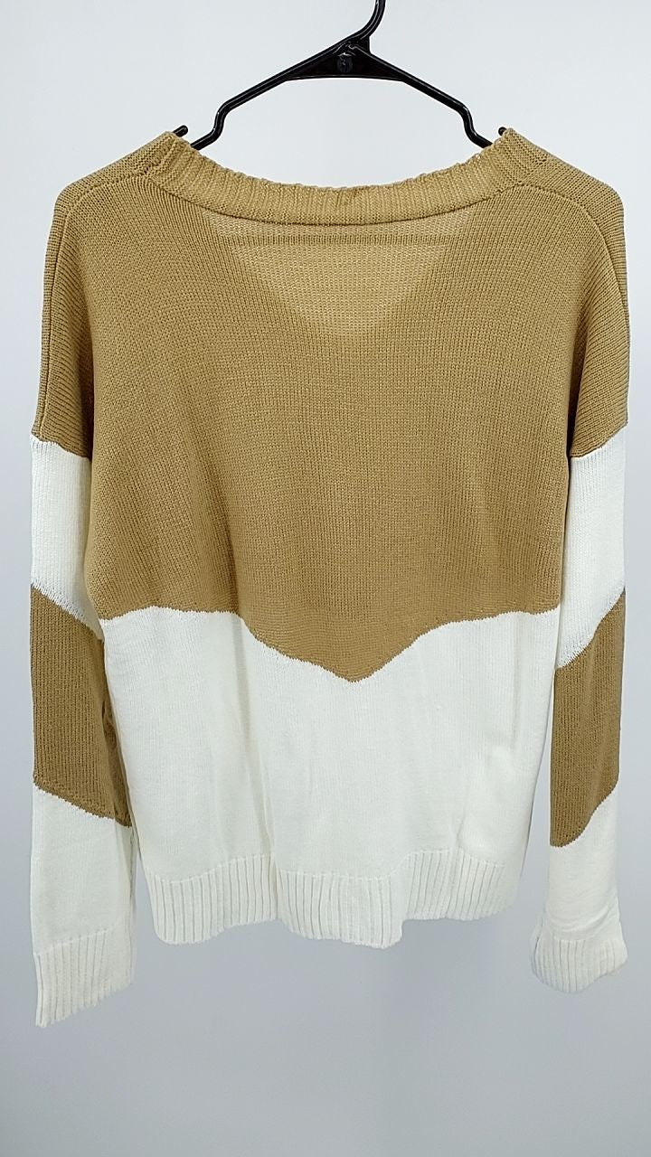 Color Block V-Neck Sweater