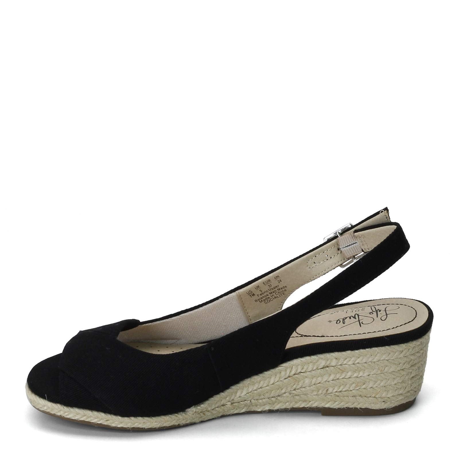 LifeStride Women's Socialite Sandal, Black, 7 M US