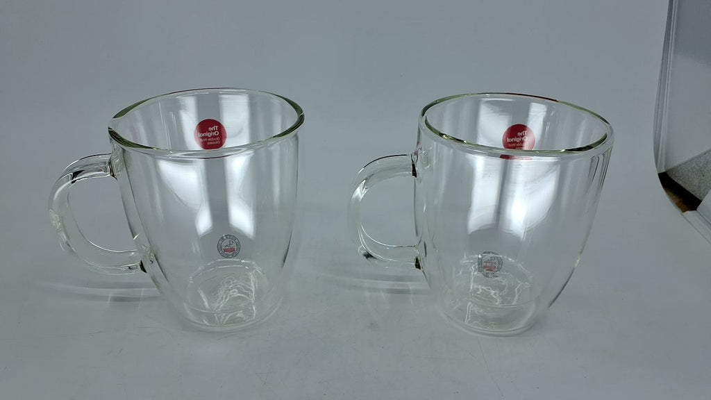 Bodum 15oz Double Wall Mug Set, High-Heat Borosilicate Glass, Clear