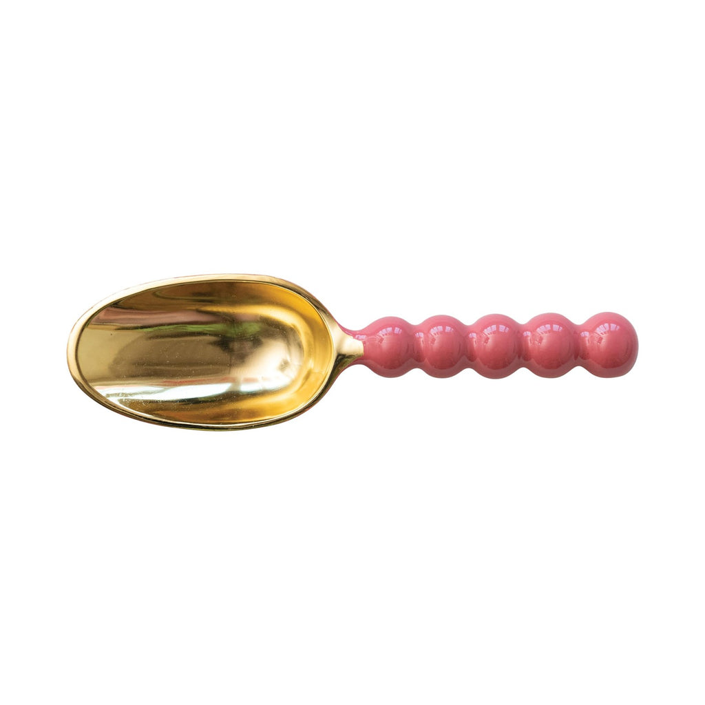 Creative Co-Op Enameled Aluminum Kitchen Scoop, Pink and Gold