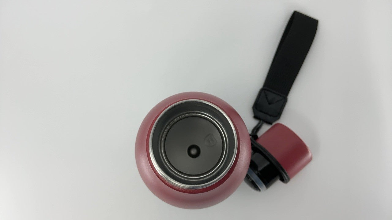 BJPKPK 12oz Stainless Steel Water Bottle w/ Strap, Leak Proof, Black Red