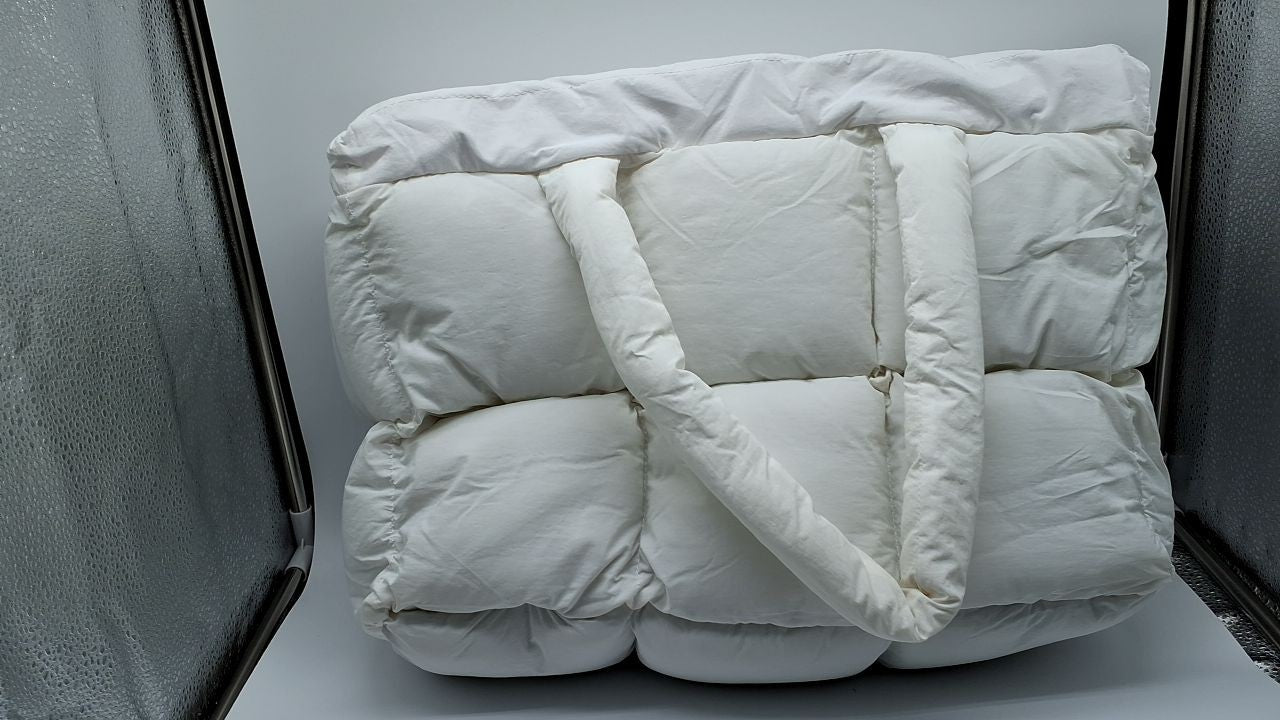 Lightweight White Quilted Puffer Tote Bag, Women's Large Handbag
