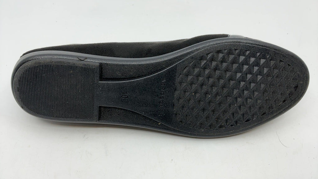 Aerosoles Big Bet Ballet Flat, Black Faux Suede, 10M