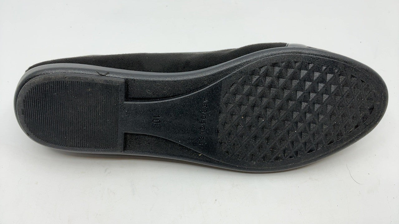 Aerosoles Big Bet Ballet Flat, Black Faux Suede, 10M