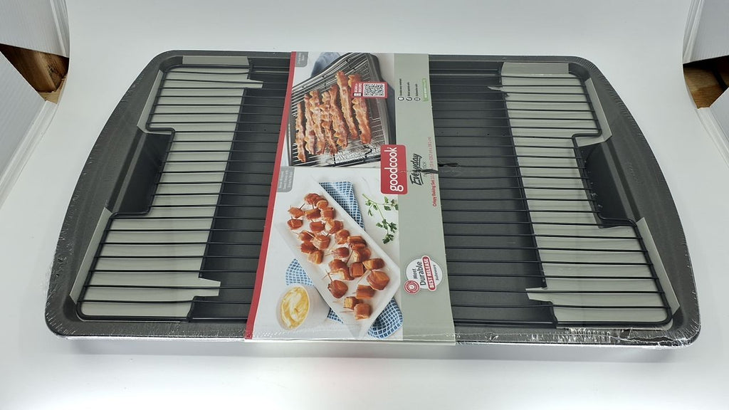 Nonstick Carbon Steel Baking Pan 15x10.5 w/ Wire Rack, Dishwasher Safe