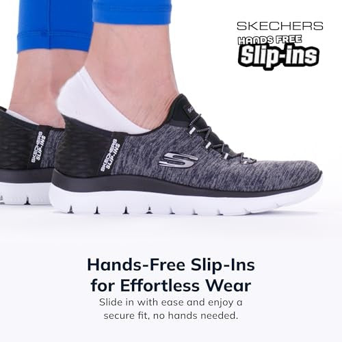 Skechers Women's Summits Sneakers, Hands-Free, Size 8, Vegan, Black White