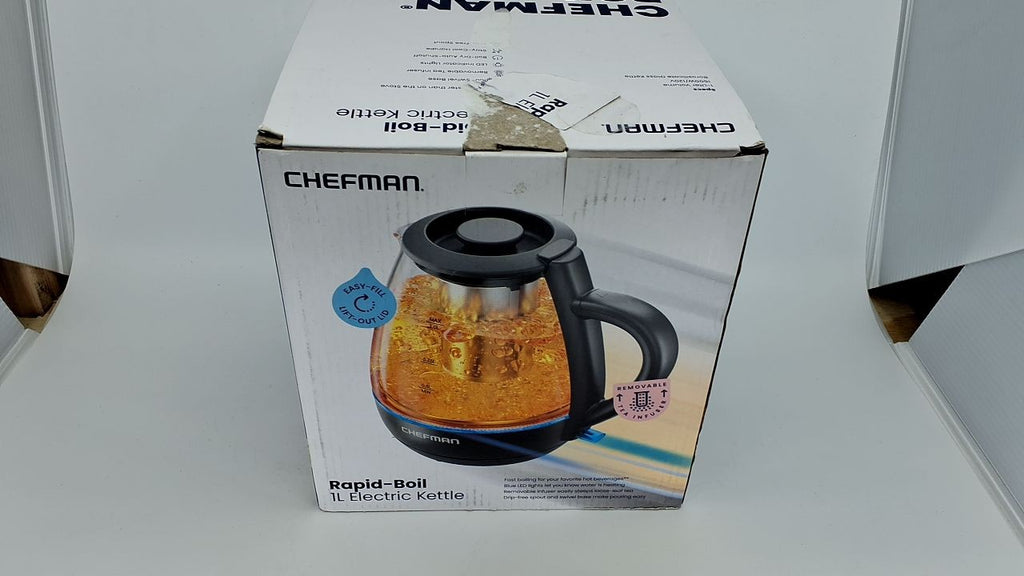 Chefman 1500W Electric Kettle, 1L, Removable Lid, Boil-Dry Protection