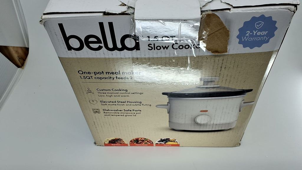 Oatmilk 1.5Qt Slow Cooker by Bella, Ceramic Nonstick, Cool Touch Handles