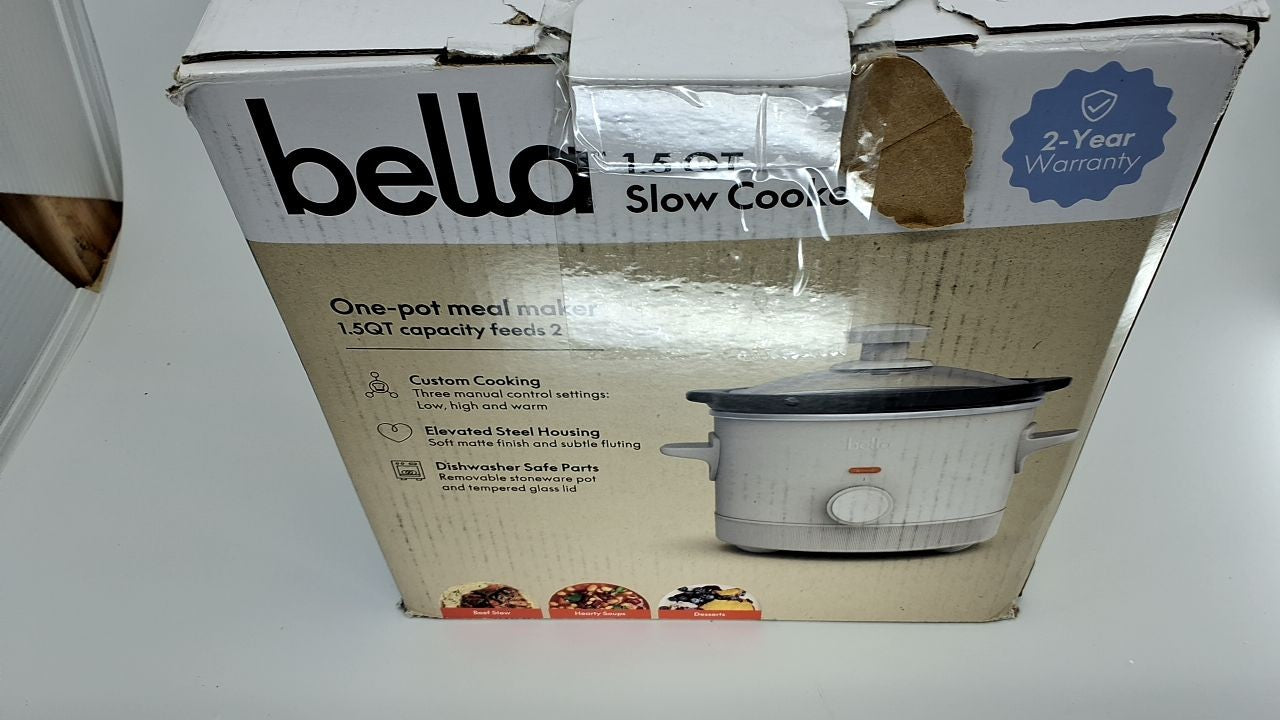 Oatmilk 1.5Qt Slow Cooker by Bella, Ceramic Nonstick, Cool Touch Handles