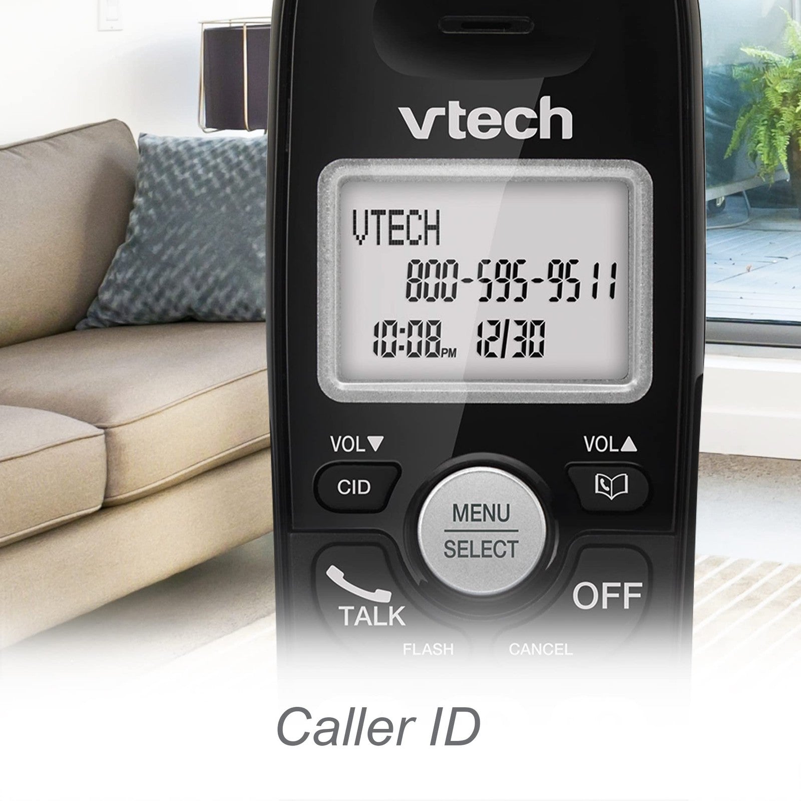 VTech VG104-11 Cordless Phone, Backlit Display, 1000 ft Range, Black