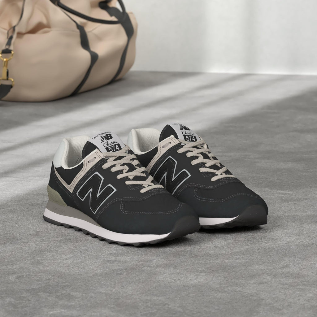 New Balance Men's 574 Core Sneaker, Black/White, 10.5M US