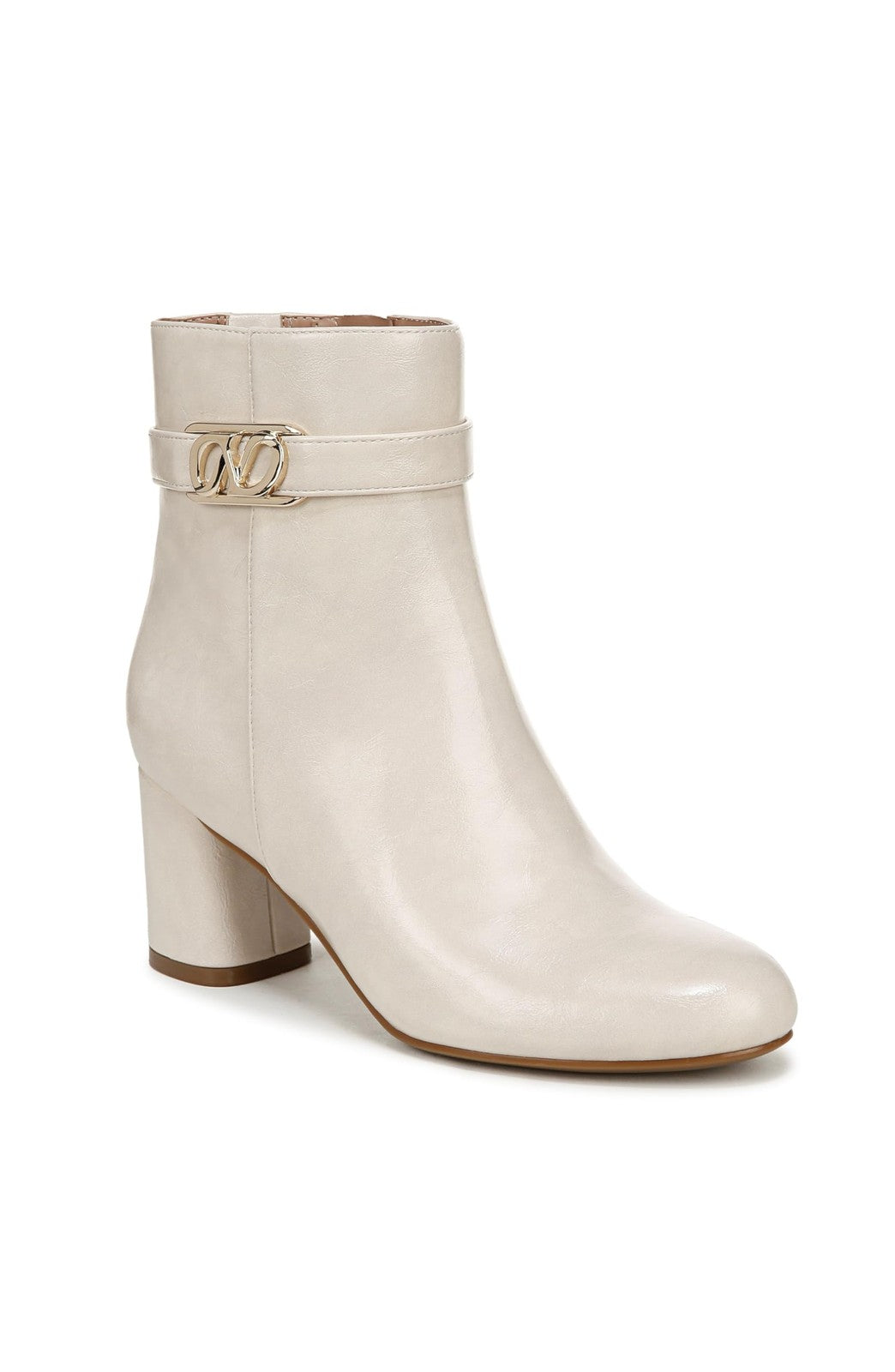 Naturalizer Womens Lottie Ornament Detail Ankle Bootie Porcelain White 8.5 M