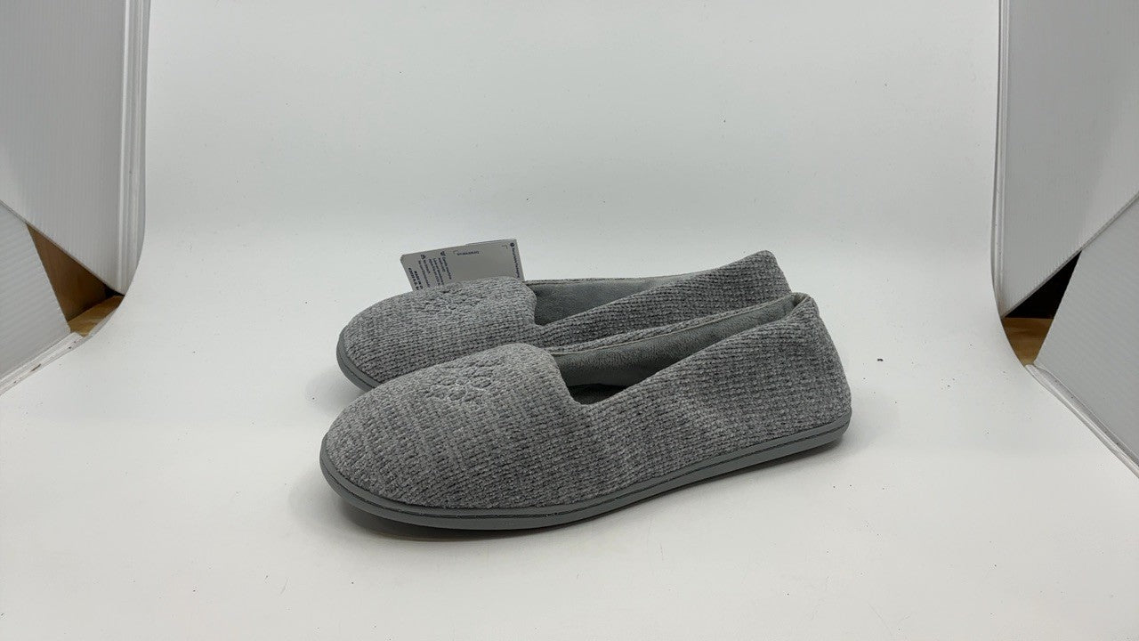 Dearfoams Women's Lightweight Closed Back Slipper, Wide Width, Sleet, 9-10