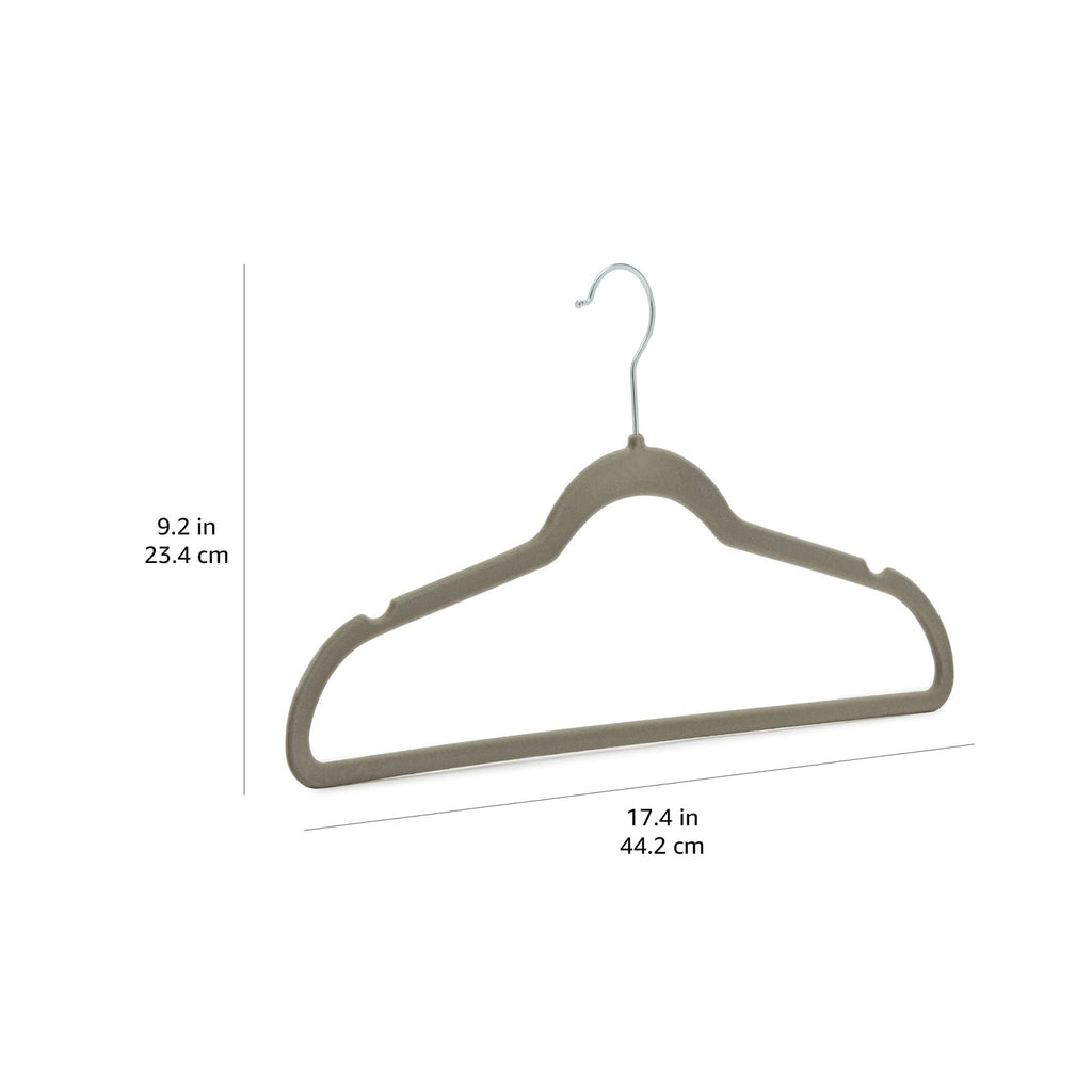Gray/Silver Velvet Suit Hangers - Slim Non-Slip - Pack of 50