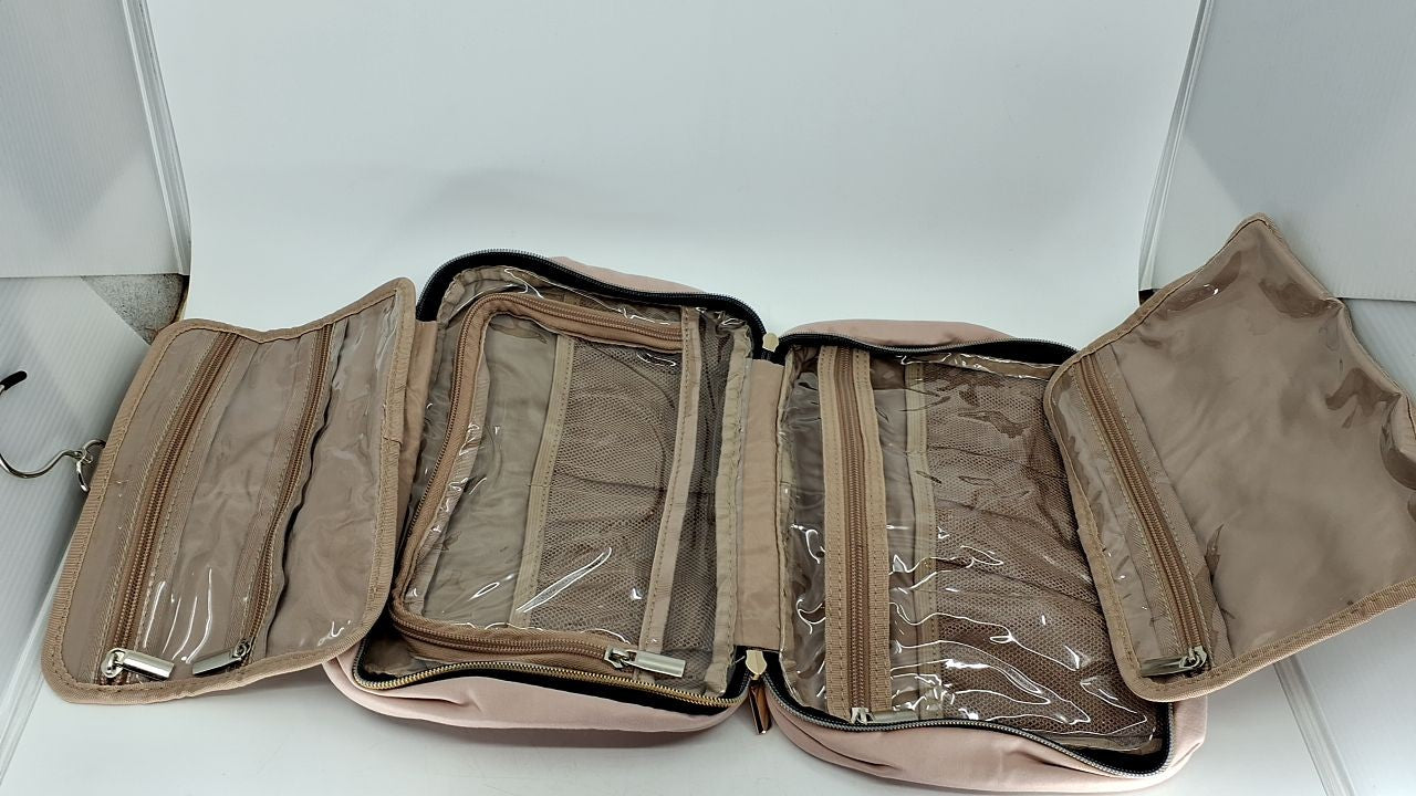 NISHEL Medium Toiletry Bag, Pink Portable Organizer for Travel Essentials