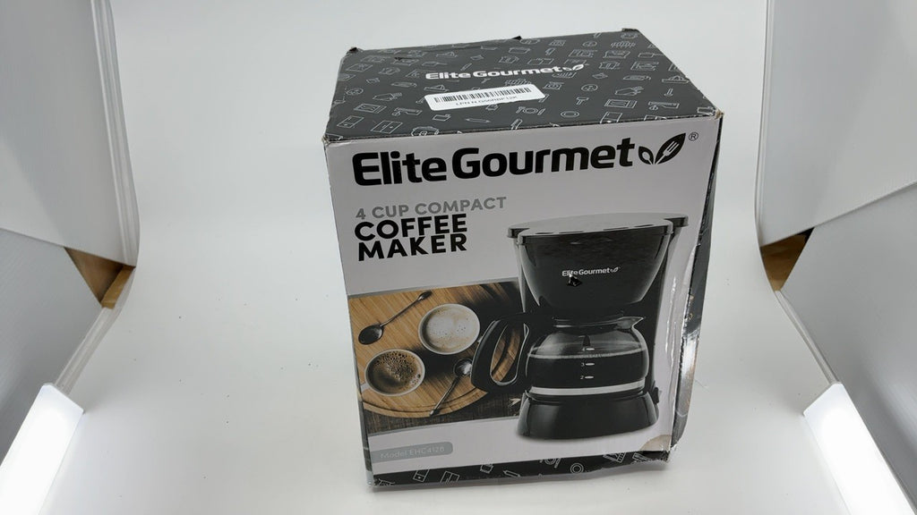 Automatic 4-Cup Coffee Maker, Black, Reusable Filter, Glass Carafe