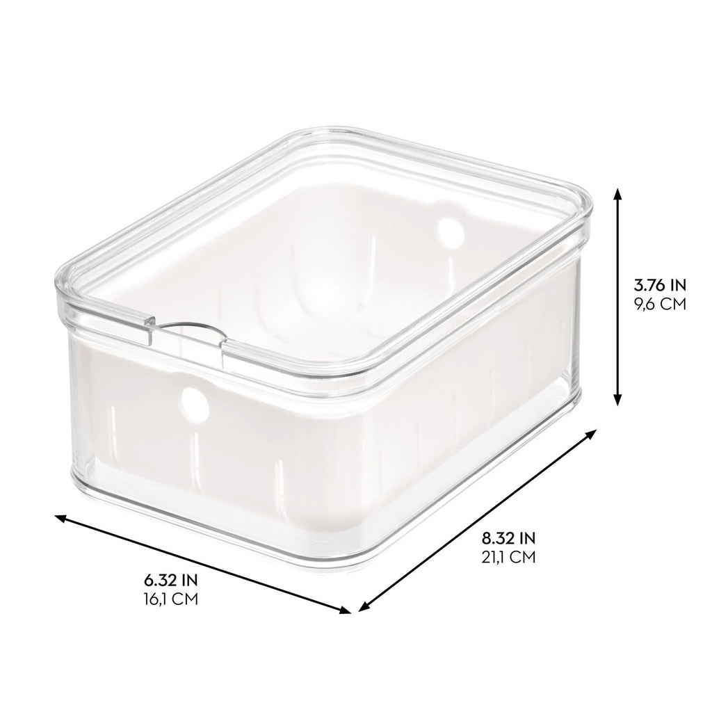 Berry Bin Set of 2 - iDesign Clear/White Storage w/ Removable Colander