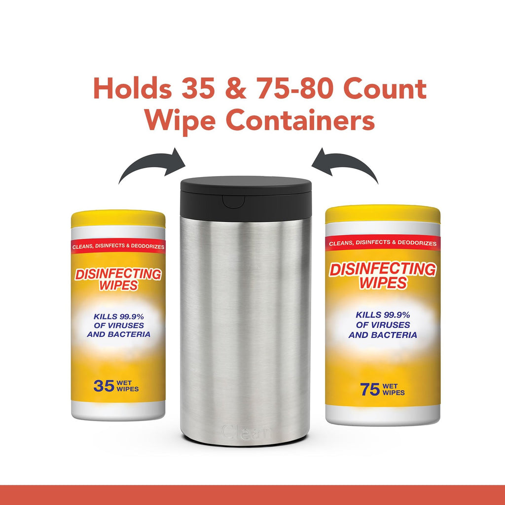 Spectrum Satin Nickel Wipes Container w/ Push Button Dispenser