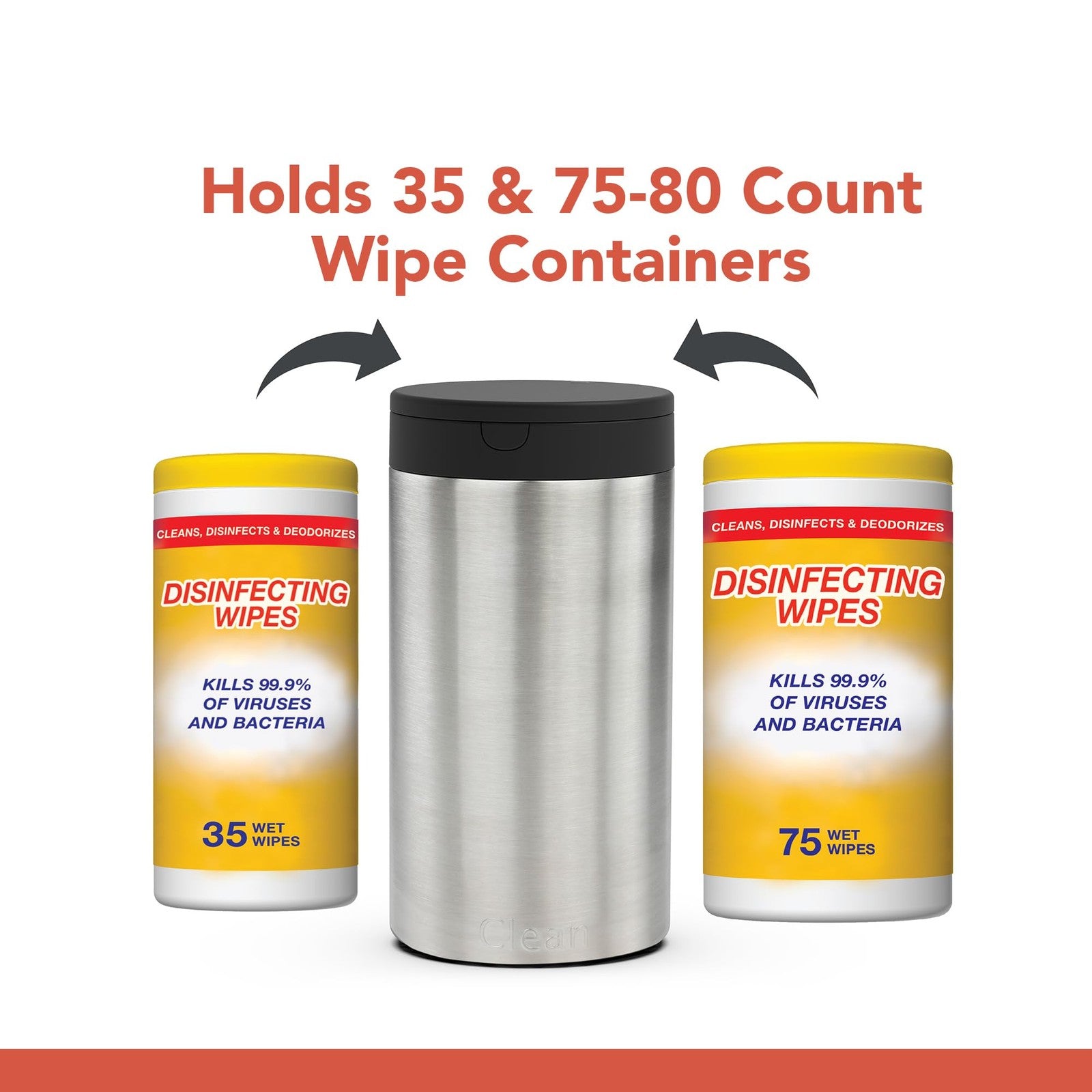 Spectrum Satin Nickel Wipes Container w/ Push Button Dispenser