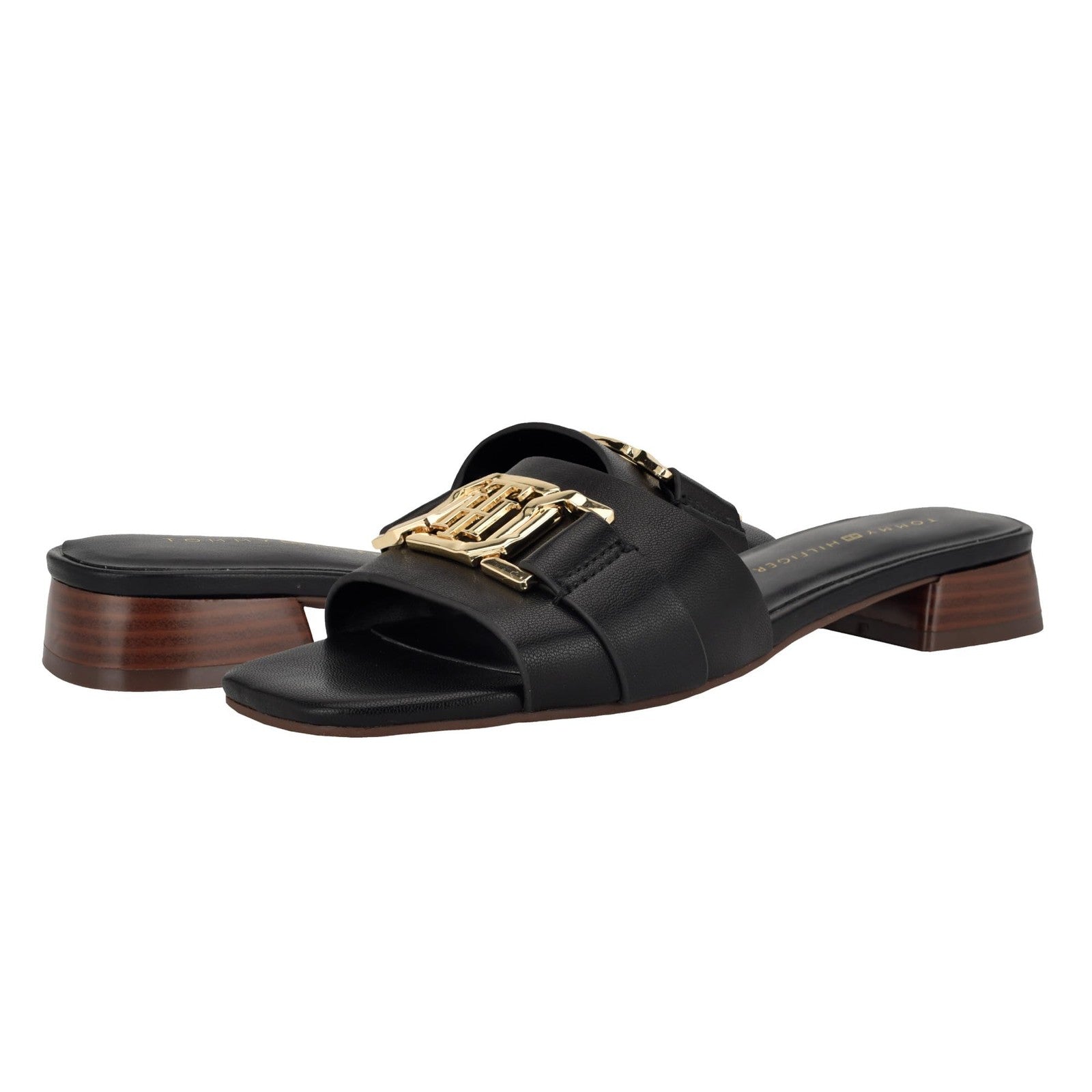Tommy Hilfiger Women's Meliei Heeled Sandal, Black 001, 7.5