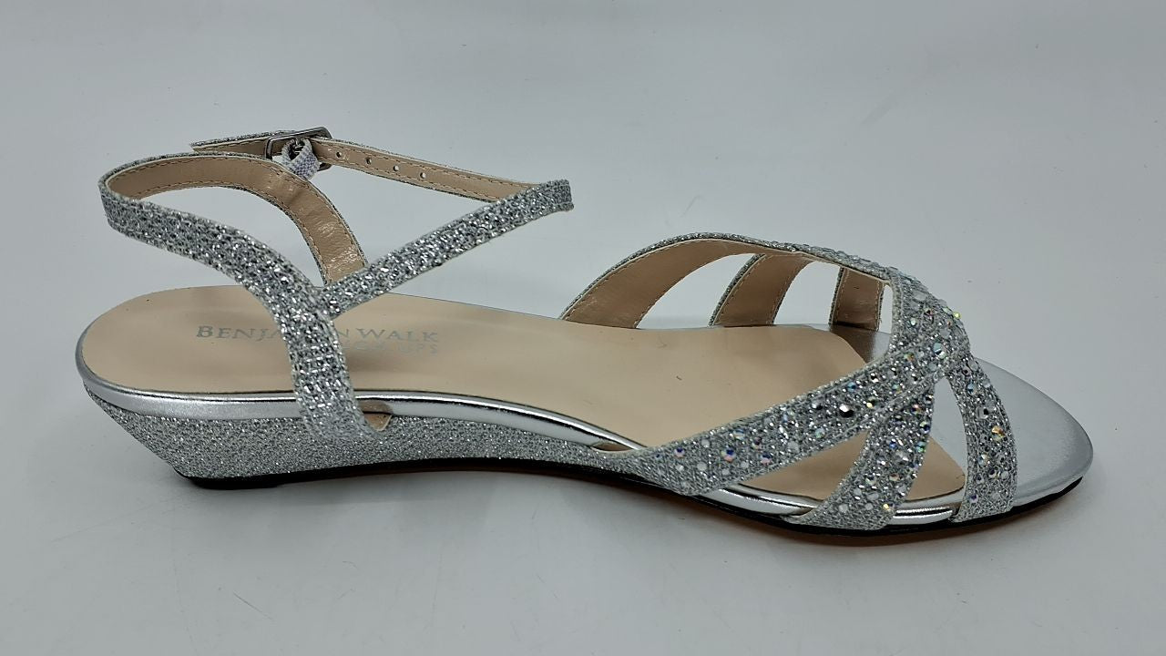 Touch Ups Women's Lena Sandal, silver, 6 W US