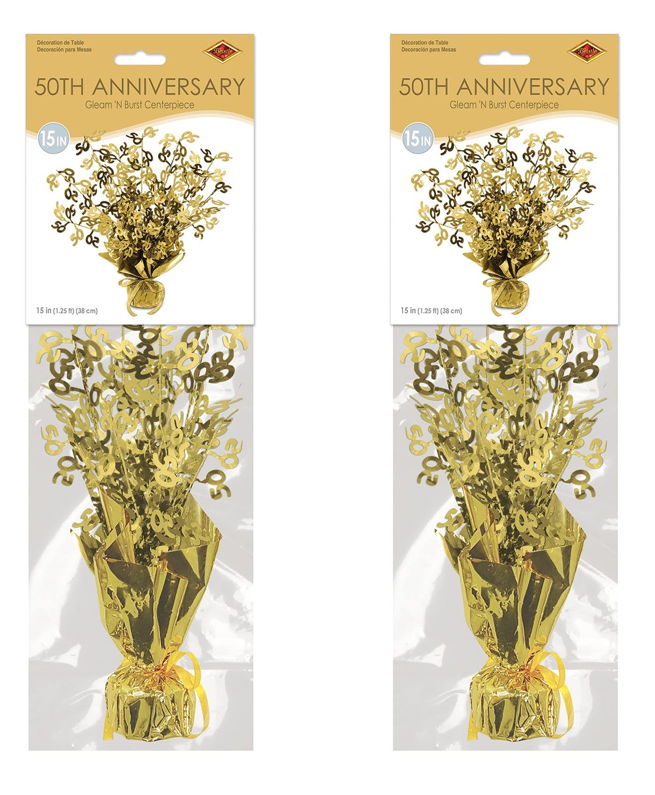 50 Gleam 'N Burst Gold Centerpiece Pack of 2