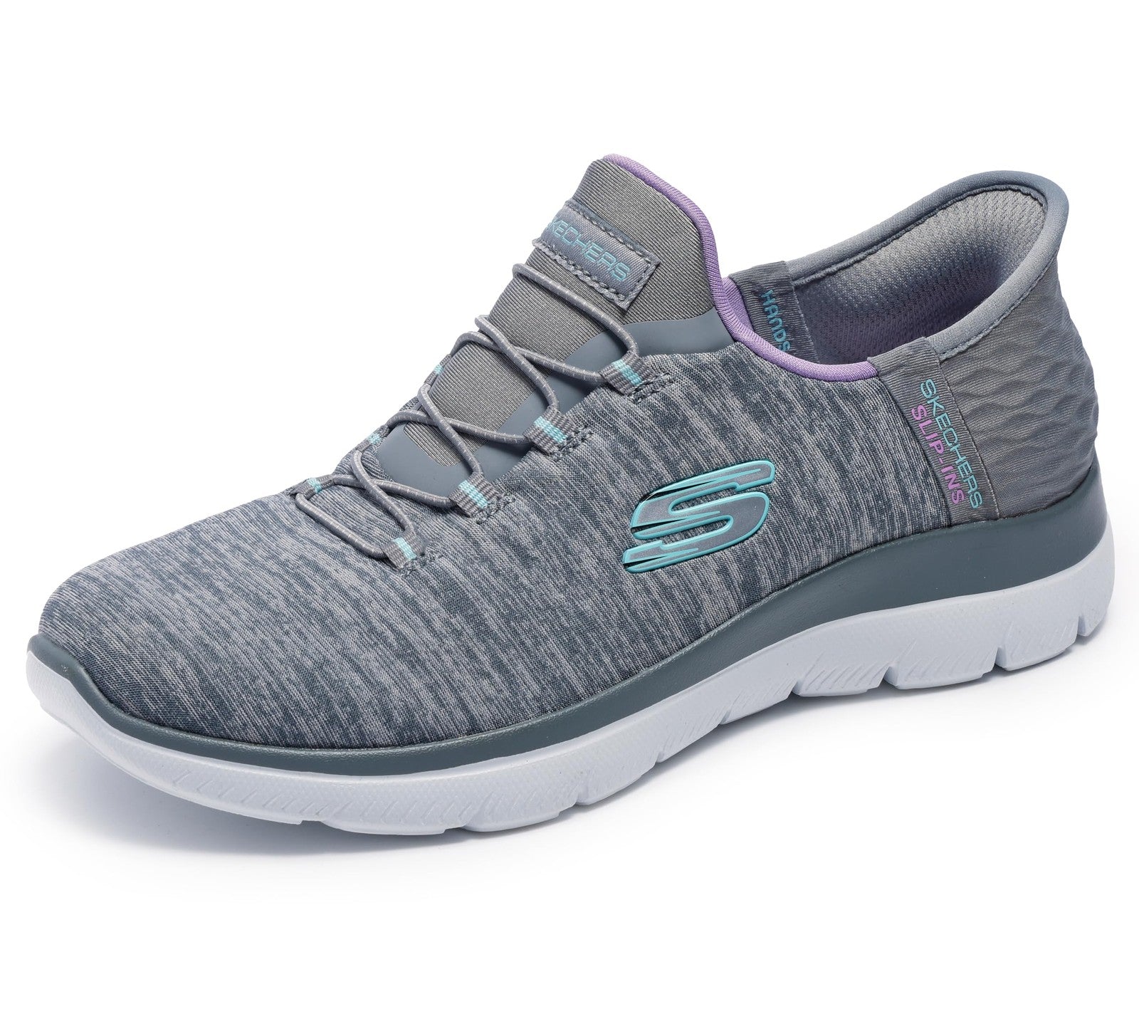 Skechers Summits Vegan Sneakers, Memory Foam Insole, Grey Mint, 10 W