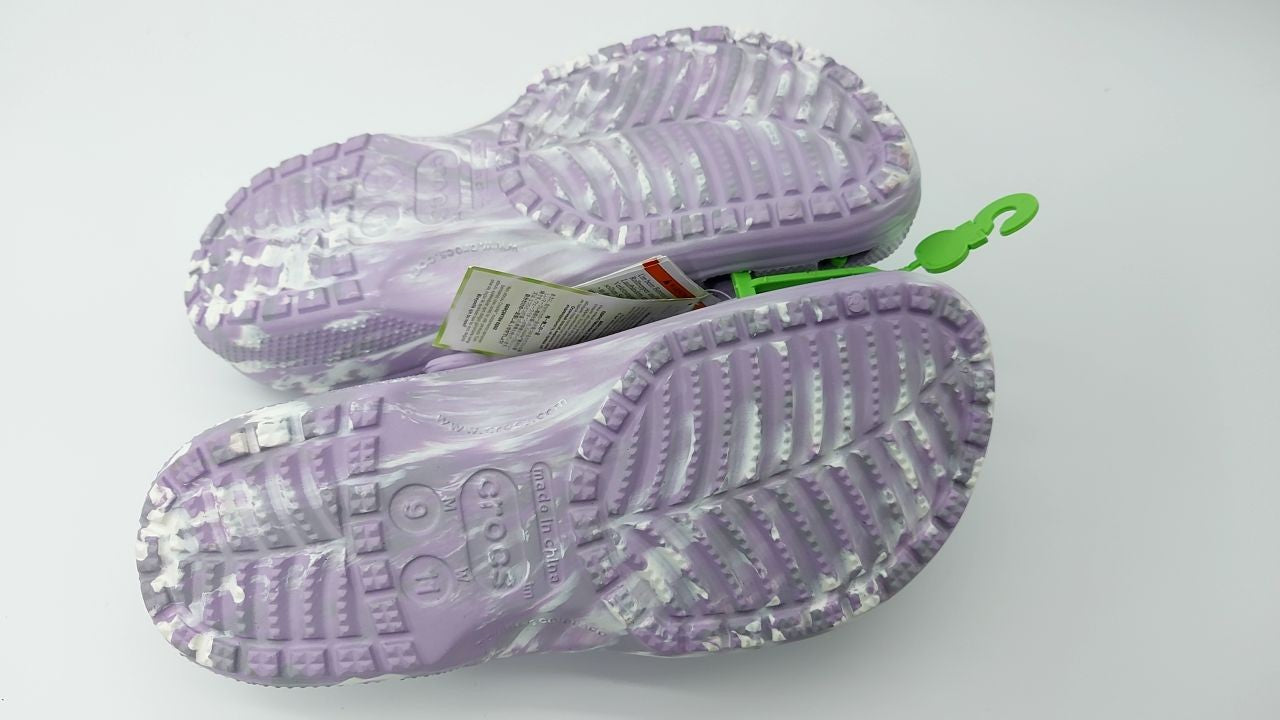 Crocs Classic Marbled Tie-Dye Clog Lavender/Multi Men's 9, Women's 11 Medium