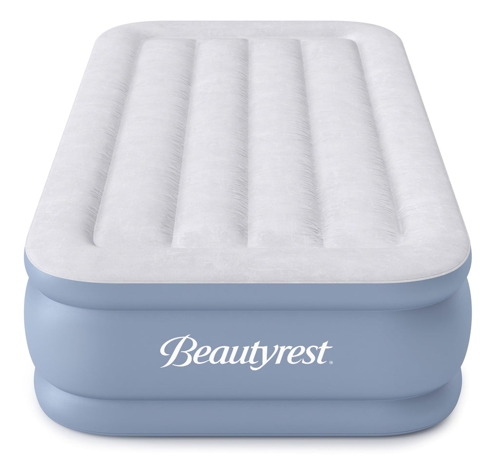 Simmons Hi-Loft Twin Air Mattress, Puncture Resistant Vinyl, Grey/White