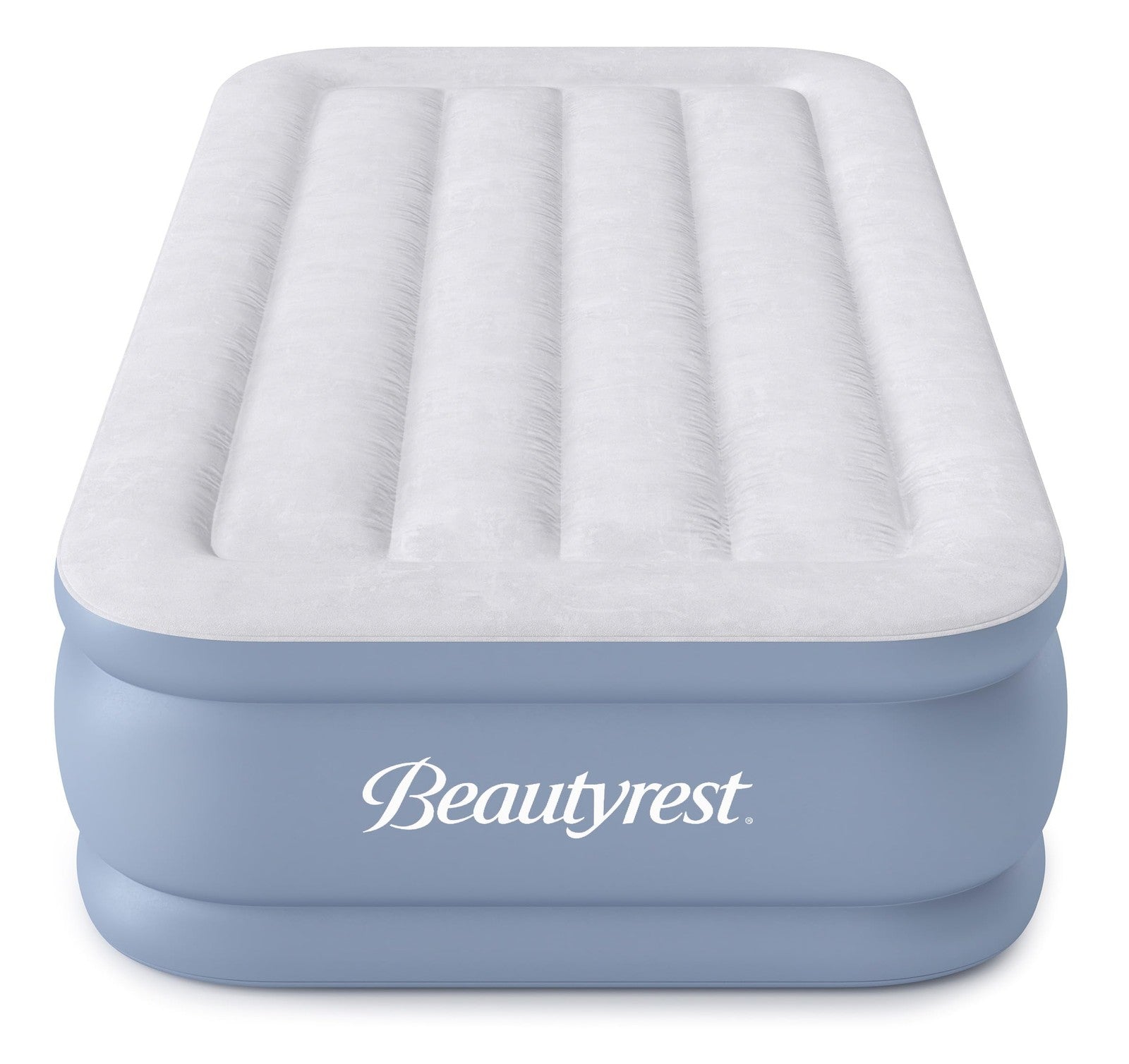 Simmons Hi-Loft Twin Air Mattress, Puncture Resistant Vinyl, Grey/White
