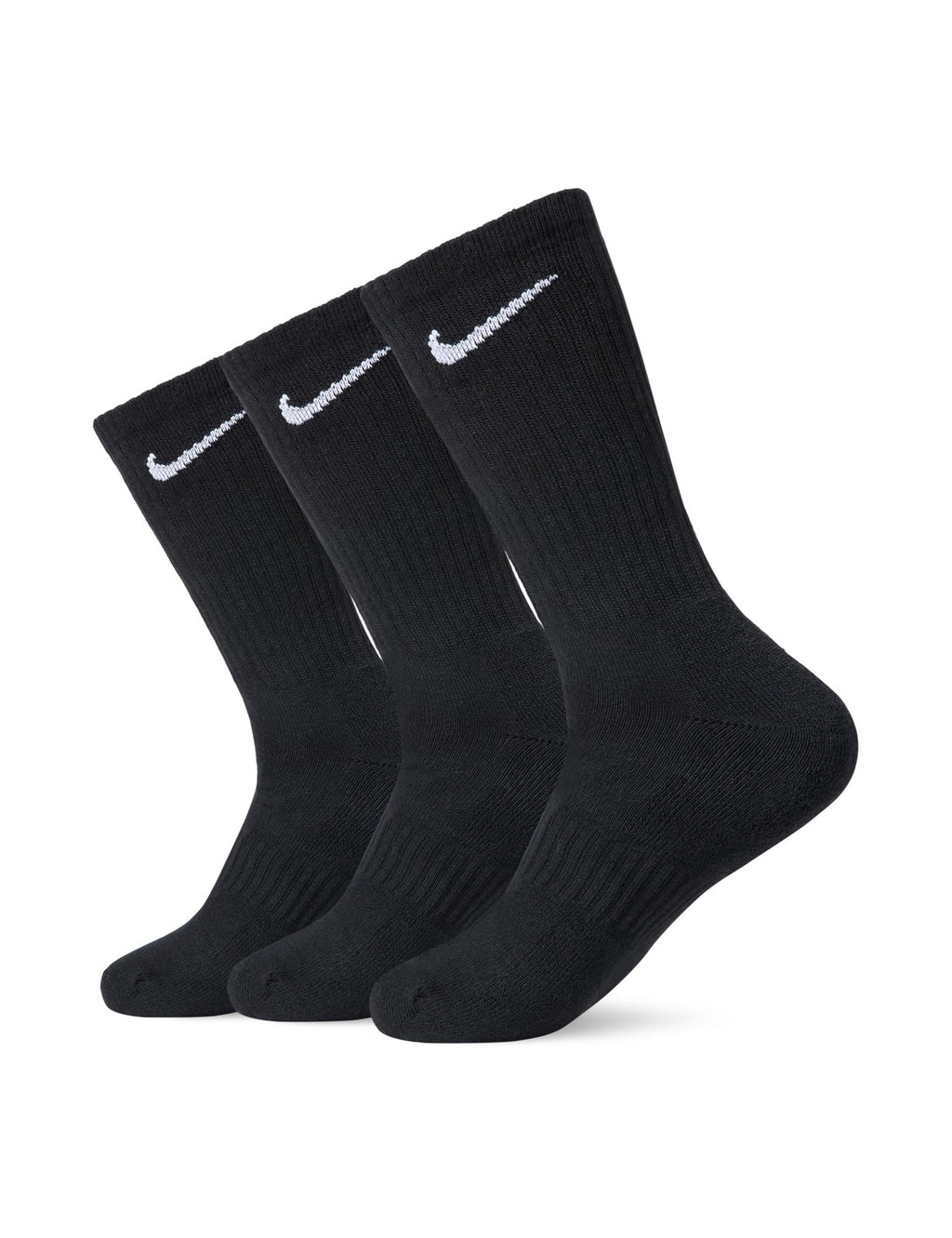 Nike Unisex Cushioned Training Crew Socks 3 Pairs Black/White Small