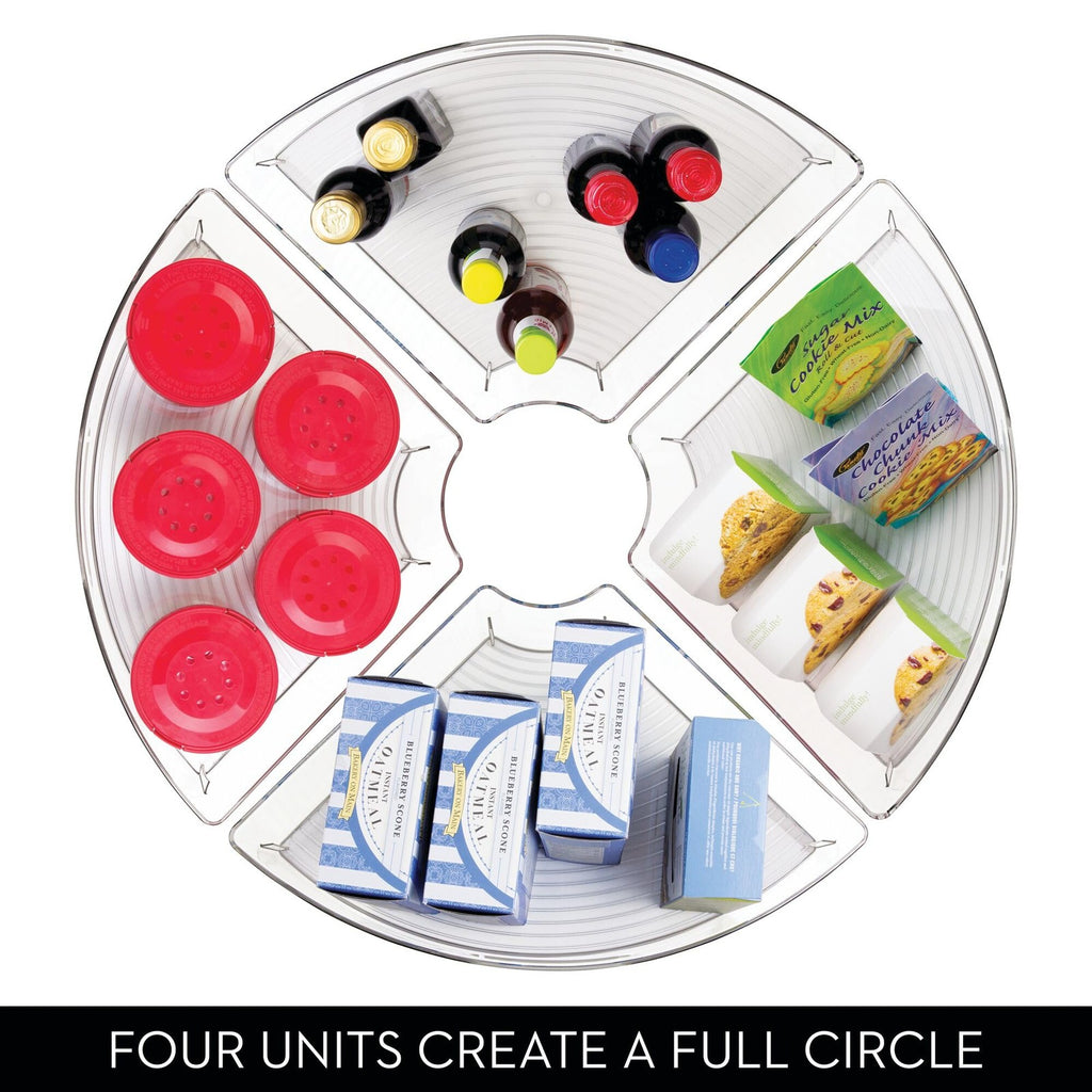 Clear 1/4 Wedge Lazy Susan Organizer Bin - Kitchen Storage