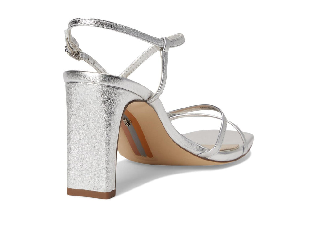 Sam Edelman Women's Emmie Heeled Sandal, Soft Silver, 7.5