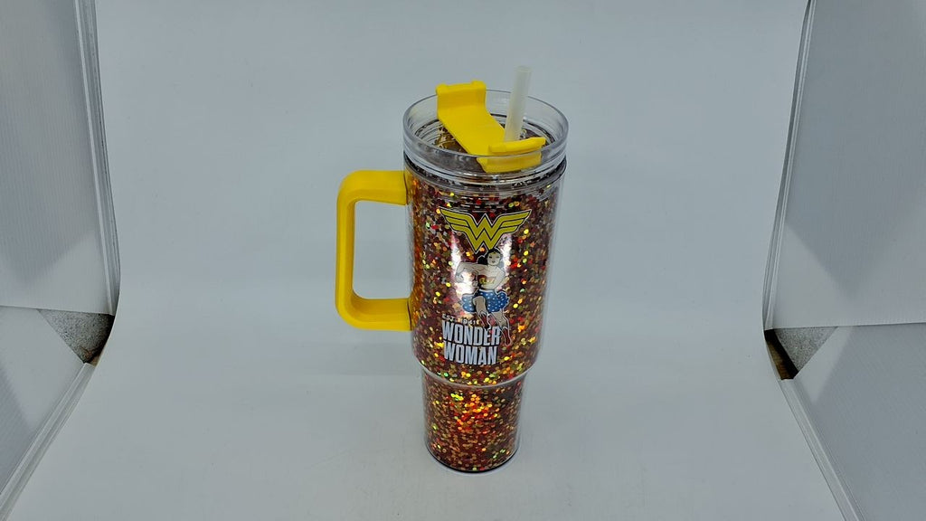 Wonder Woman 40oz Acrylic Travel Mug w/ Sliding Lock Lid & Straw