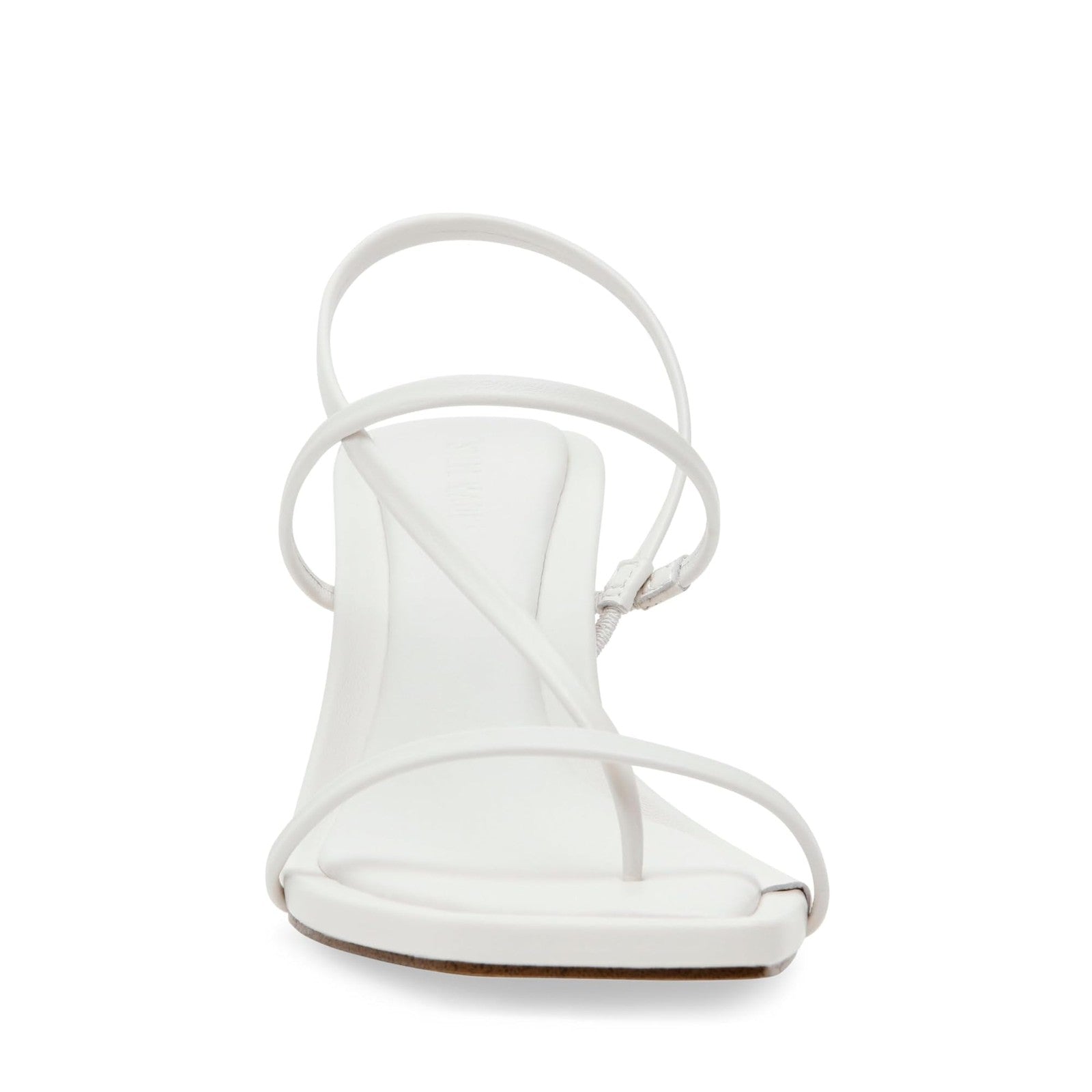 Steve Madden Women's Locke Heeled Sandal, White Leather, 8.5