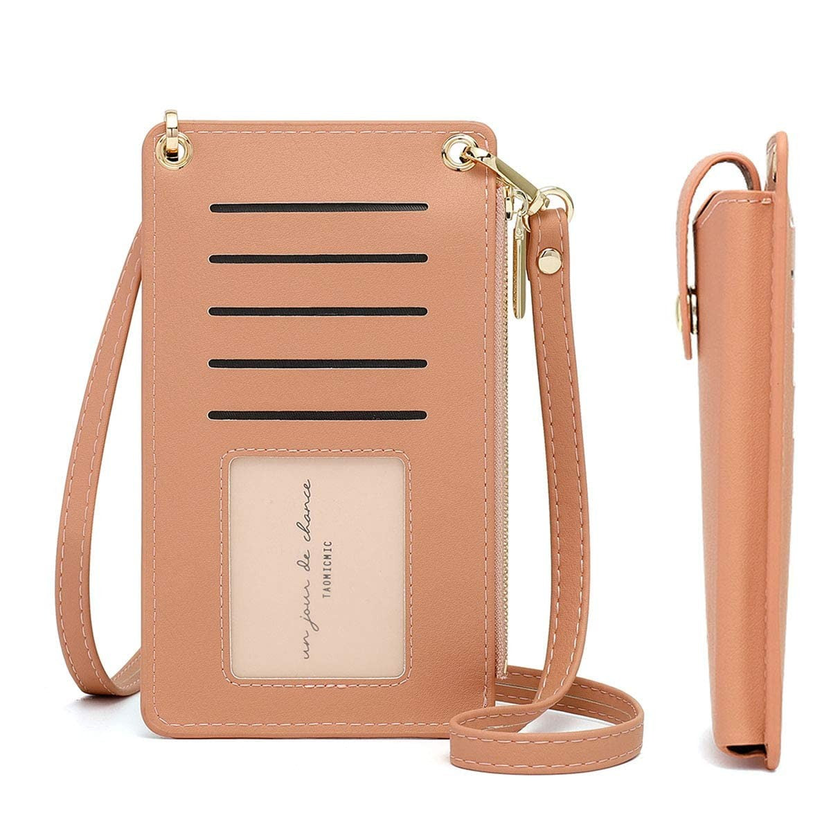 Small Pink Leather Crossbody Bag for Women - Lightweight Shoulder Purse