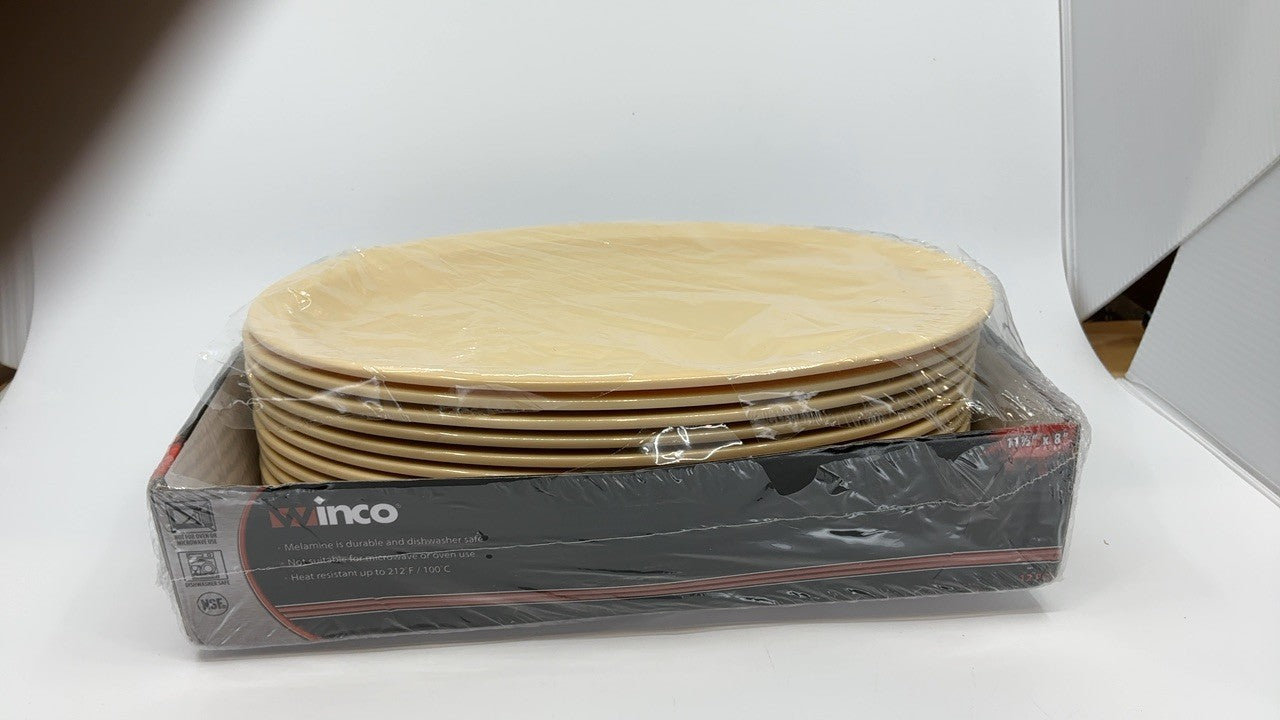 Winco MMPO-118 Oval Melamine Platter, 11.5-Inch by 8-Inch, Tan, Set of 12