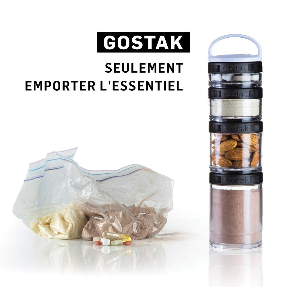 BlenderBottle GoStak Twist n' Lock Storage Jars, 150cc 2-Pak, White