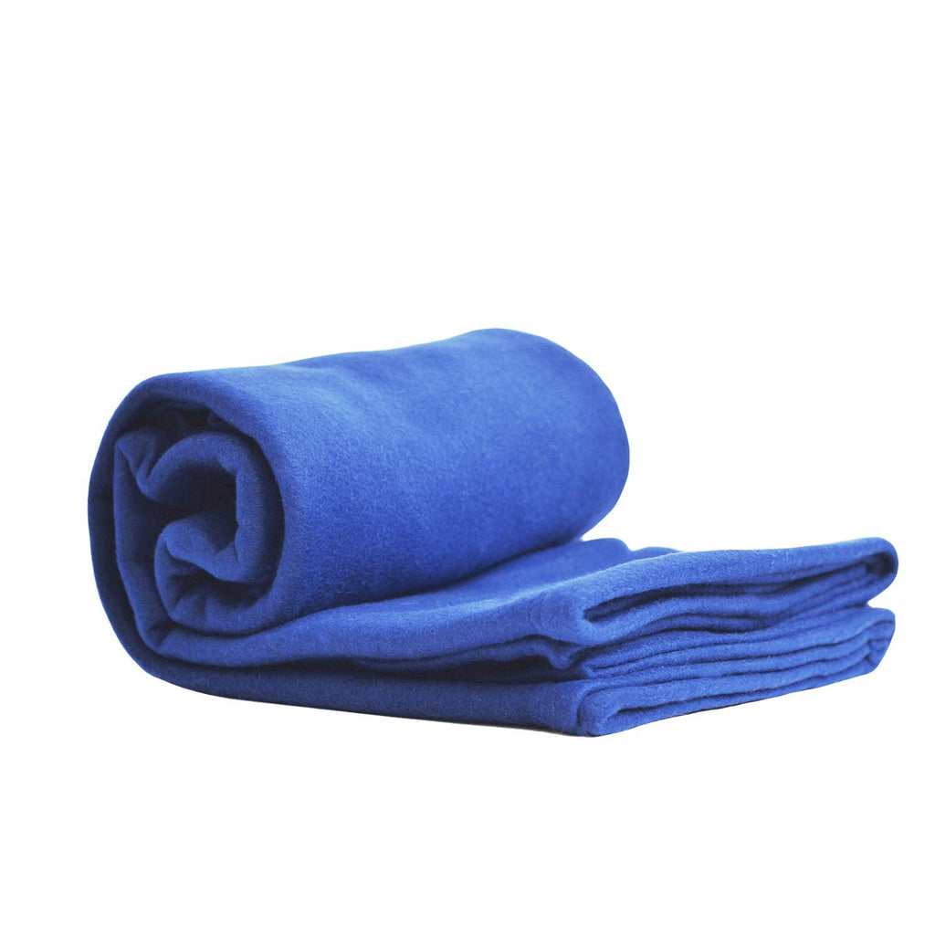 Lightweight Compact Microfleece Travel Blanket 50x60 In Royal Blue
