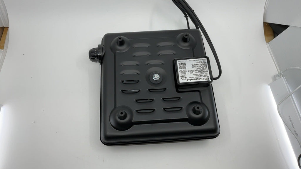 Portable 1000W Electric Single Burner, Cast Iron, Adjustable Temp, Black