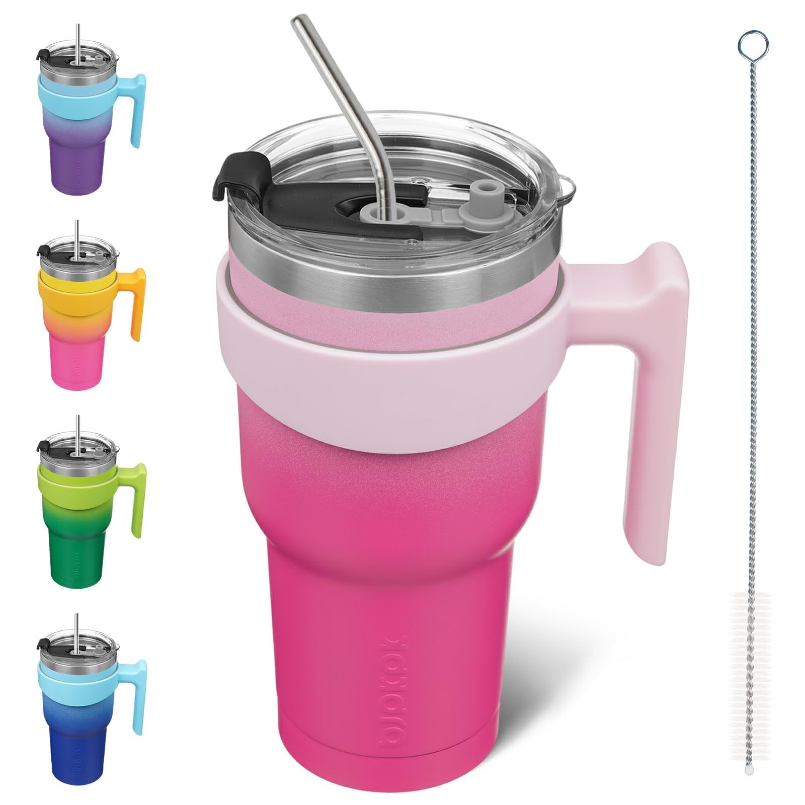 30oz Stainless Steel Tumbler w/ Handle, Cherry Blossom, Insulated Cup