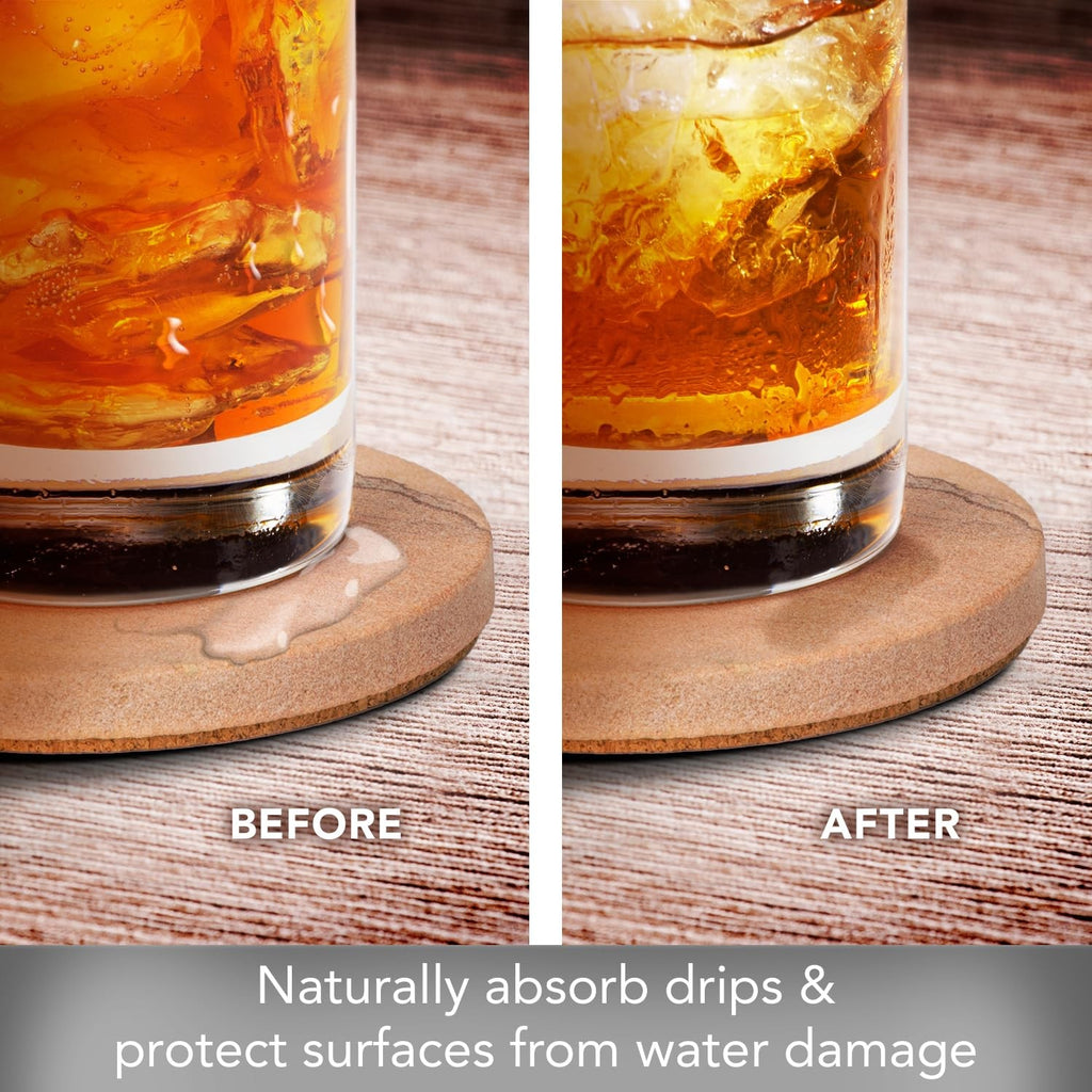 4 Pack Cinnabar Sandstone Coasters, Unique Patterns, 4.25 in