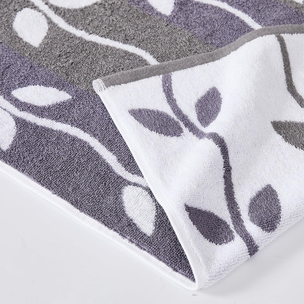 Lavender 6-Piece Towel Set - Organic Vines Design - Quick Dry Cotton Towels