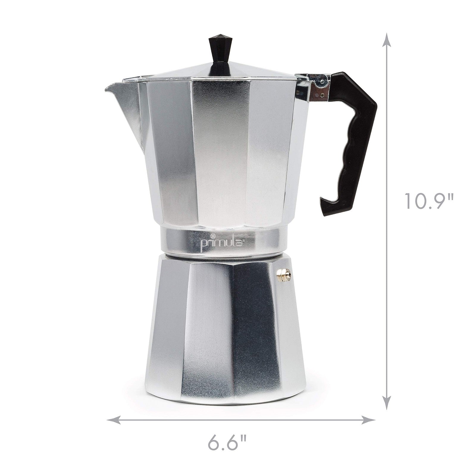 Primula 12-Cup Moka Pot Espresso Maker, Stovetop Coffee Maker, Silver