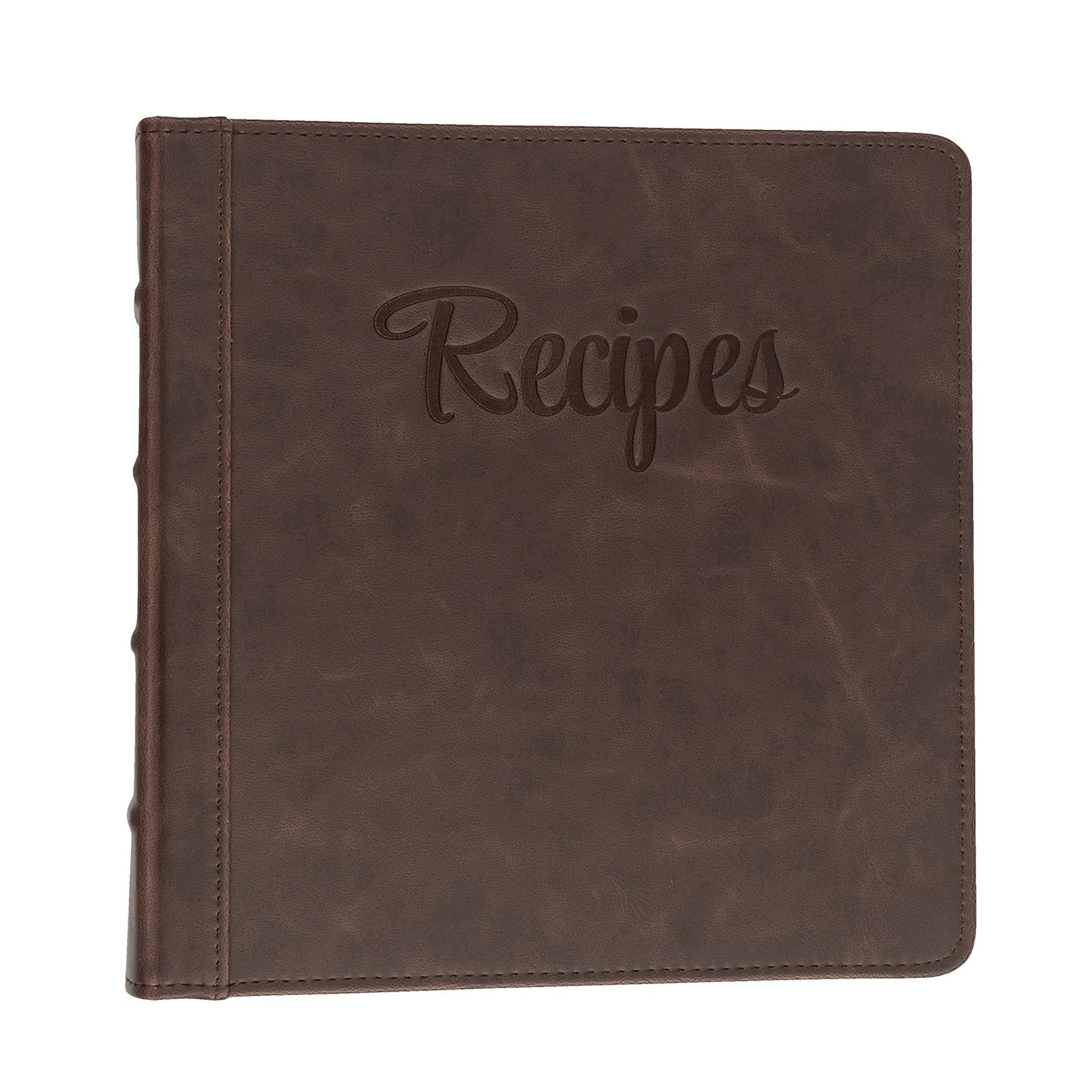 2-Inch Recipe Organizer Binder, Faux Leather, 50 Card Sleeves & Dividers