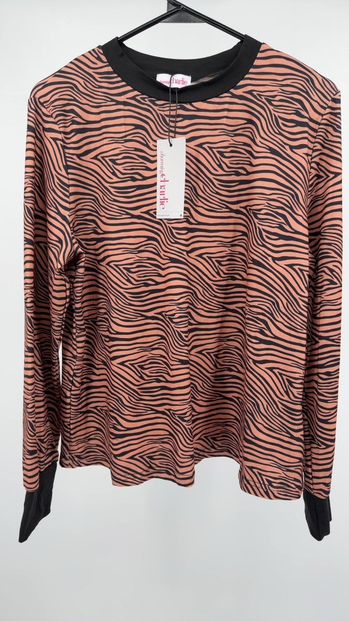 Zebra Print Top and Pants Set