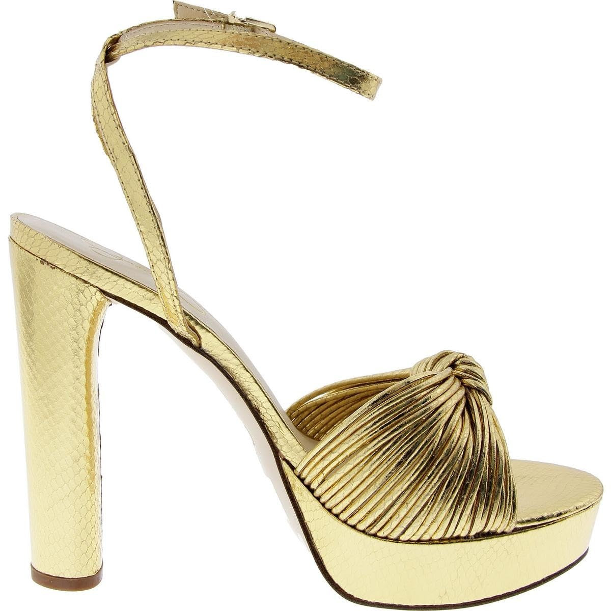 Jessica Simpson Women's Immie Platform Sandal Heeled, Gold, 7