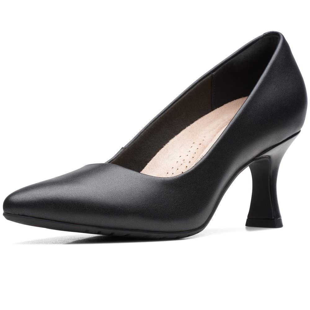Clarks Women's Kataleyna Gem Pump, Black Leather, 9